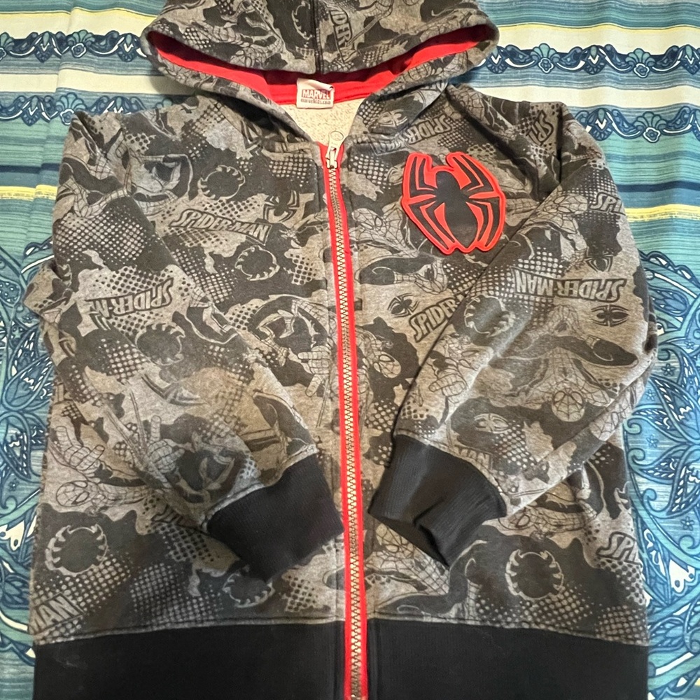 Marvel Red and Gray Zip-Up Hoodie